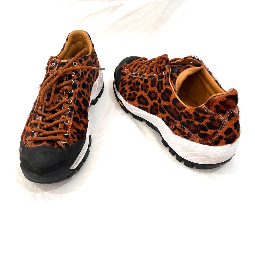DIEMME Leopard Calf Hair Women's Sneakers Marked as 41 10US Made in Italy